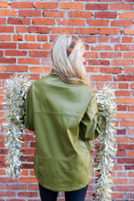 Load image into Gallery viewer, OLIVE LEATHER SHACKET
