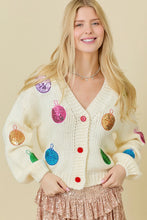 Load image into Gallery viewer, ORNAMENT CARDIGAN SWEATER
