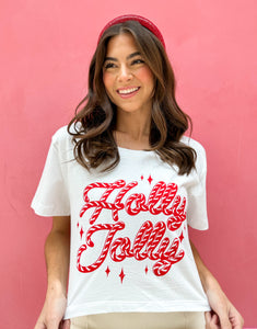 HOLLY JOLLY CROPPED TEE