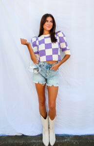 ZOE CHECKERED SWEATER