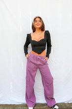 Load image into Gallery viewer, PURPLE CARGO JEANS
