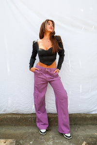 PURPLE CARGO JEANS