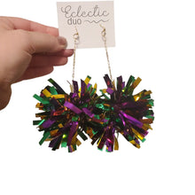 Load image into Gallery viewer, MARDI TINSEL BALL EARRINGS
