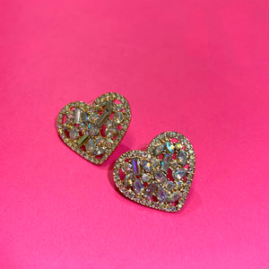 DIAMOND HEART EARRINGS